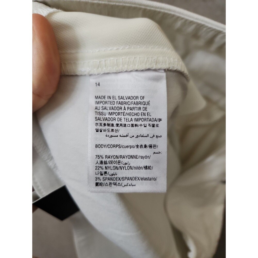 Alfani Tummy Control Pull On Skinny Pants Womens 14 White Slimming Stretch NEW - Picture 10 of 11